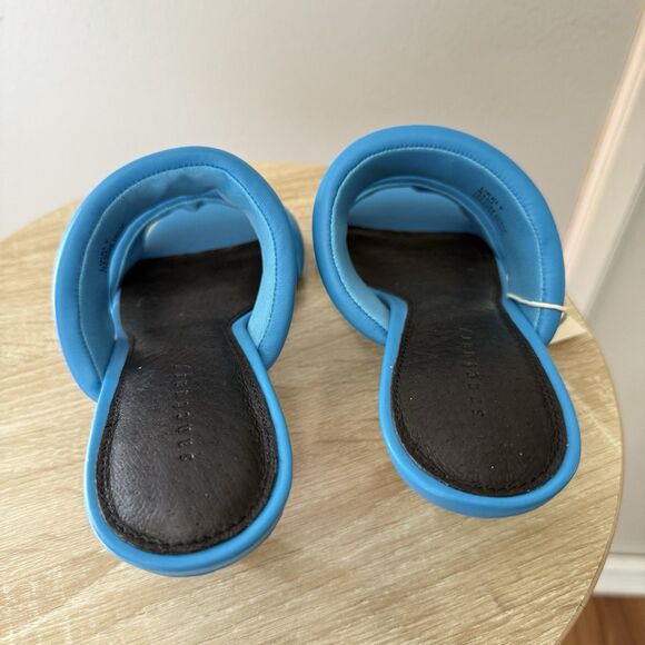 Sanctuary Women's Likely Square Toe Slip On Leather Sandal Size 8.5 M BLUE WIRE - Picture 6 of 16